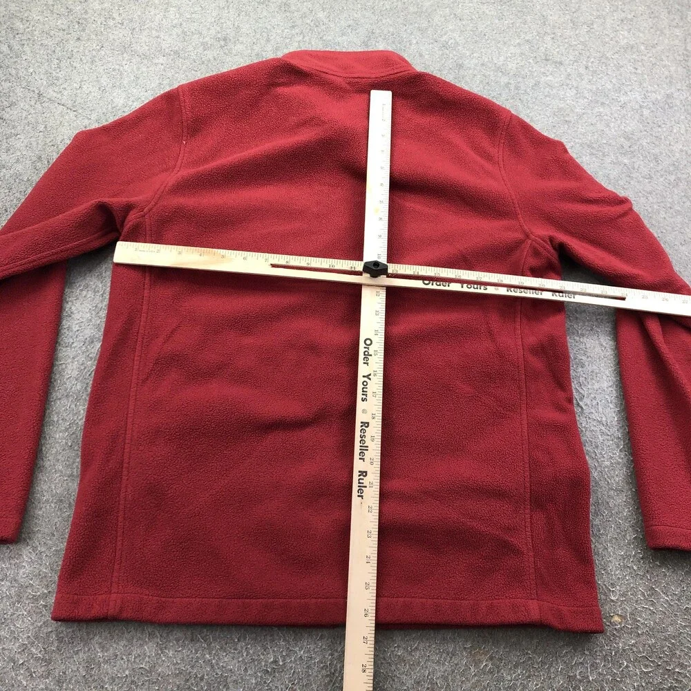 The North Face Jacket Mens Large Red Fleece Full Zip Pockets Outdoor Hiking